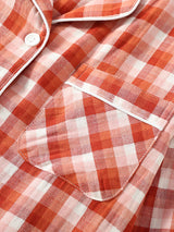 Kafiloe Plaid Long Sleeve Cotton Pajamas