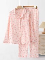 Pink Heart Long Sleeve Cotton Pajamas