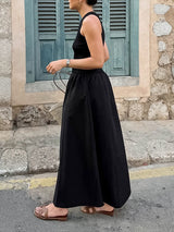 Sleeveless Solid Color Maxi Dress