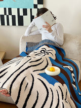 Kafiloe Knitted Half-Fleece Plush Blanket