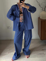 Long Sleeve Striped Shirt & Pants Set