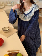 Lace Peter Pan Collar Pajama Set