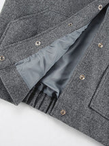 Stand Collar Loose Woolen Jacket