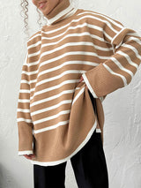 Striped Turtleneck Sweater