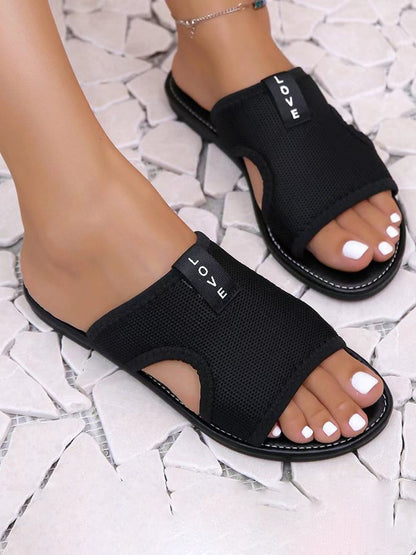 Open Toe Mesh Flat Sandals