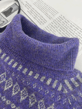 Vintage Pattern Turtleneck Sweater