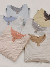 Thermal Velvet Striped Long Sleeve Pajama Set