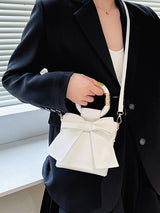 Solid Color Bow Knot Handbag