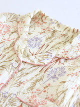 Floral Cotton Three Pieces Pajama Set