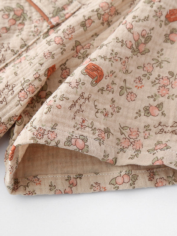 Conjunto de pantalones cortos de camisa floral de verano de 3 piezas