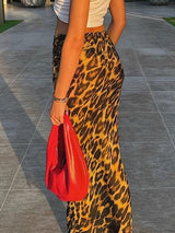 Leopard Print Maxi Skirt