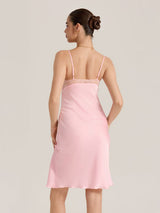 Kafiloe Lace Panel Satin Cami Nightgown