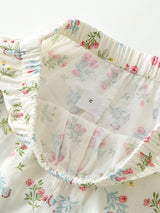 Padded Floral Short Sleeve Pajama Set