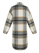 Plaid Contrast Long Shirt Jacket