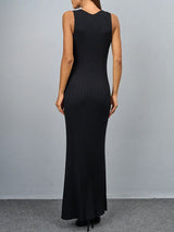 Knit Scoop Neck Maxi Dress