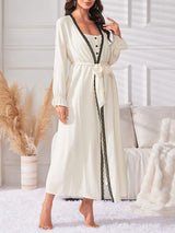 Lace Trim Robe & Chemise Nightdress Set