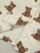 Teddy Bear Printed Short Sleeve Lounge Set