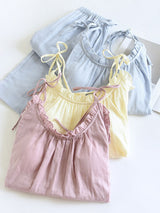 Solid Color Cami Shorts Pajama Set
