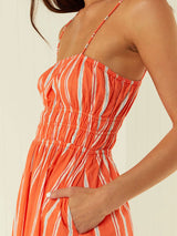 Stripe Printed Maxi Dress