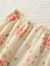 Pink Flowers Long Sleeve Cotton Pajama Set