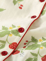 Strawberry & Floral Printed Pajama Set
