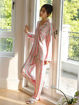 Kafiloe Colorful Striped Long Sleeve Pajama Set