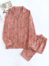 Retro Floral Cotton Pajama Set