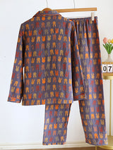 Bunny Printed Vintage Pajama Set