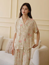 Kafiloe Pink Flowers Cotton Pajama Set