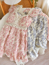 Petal Whisper Lace Short Sleeve Pajama Set