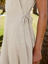 Sleeveless Solid Color Linen Jumpsuit