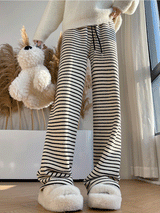High Waist Loose Thick Striped Long Pants