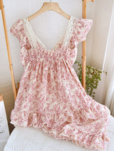 Petal Whisper Lace Short Sleeve Pajama Set