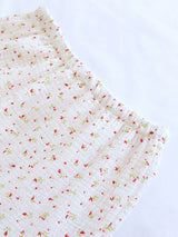 Small Red Floral Ruffled Collar Pajama Set