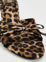 Bow Leopard Heel Sandals