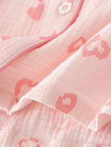 Pink Heart Long Sleeve Cotton Pajamas