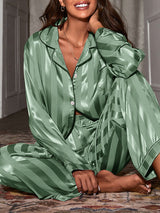 Striped Long Sleeve Pajama Set