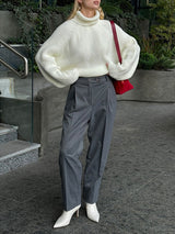 Turtleneck Back Slit Sweater