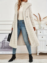 Solid Color Jacquard Long Coat