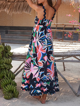 Tropical Spaghetti Floral Maxi Dress