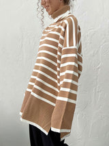 Striped Turtleneck Sweater