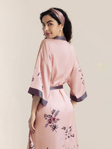 Kafiloe Floral Printed Long Kimono Robe