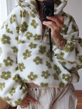 Plush Fleece Floral Sweatshirt