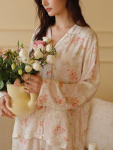 Kafiloe Pink Flowers Cotton Pajama Set
