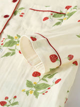 Strawberry & Floral Printed Pajama Set