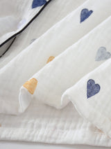 Colorful Heart Print Cotton Pajama Set