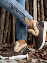 Platform Plush Ankle Snow Boots