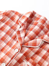 Kafiloe Plaid Long Sleeve Cotton Pajamas