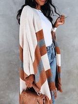 Vintage Open Front Tassels Shawl Sweater