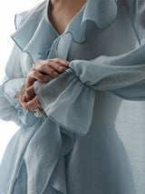 Ruffle Frill Long Sleeve Shirt & Shorts Set